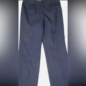 Le Suit Women's Career Suit Pants Navy Blue Size 8X32 Dress Pin Stripe $79